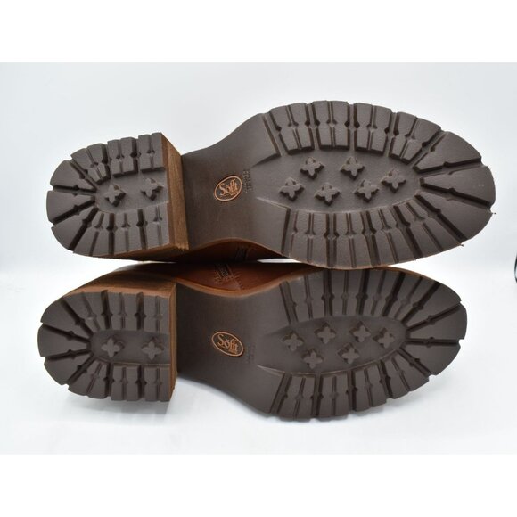 Sofft Womens Size 11 Jenine Bourbon Leather Zip Block Heel Ankle Boots Shoes - Picture 7 of 15